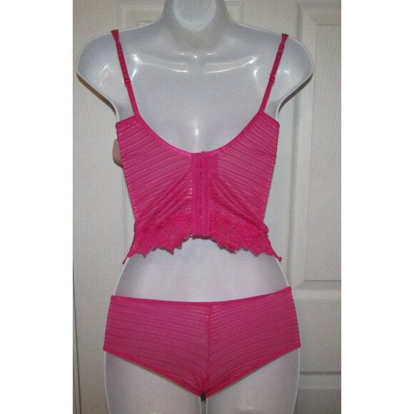 Rene Rofe Sophie B Hot Pink Booty Shorts Corset Set - NEW - Picture 2 of 9